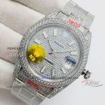 N9 Factory Fully Iced Out Rolex Oyster Perpetual Datejust Diamonds Watch 904L Steel 41mm Swiss Replica Watches